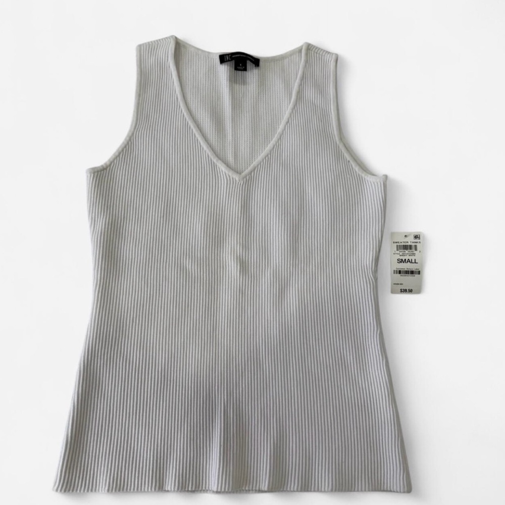 INC International Concepts Gray Ribbed Sleeveless Tank Top